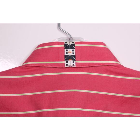Robert Graham Pink Lime Green Striped Button-Up Shirt Men's Large - Picture 9 of 9